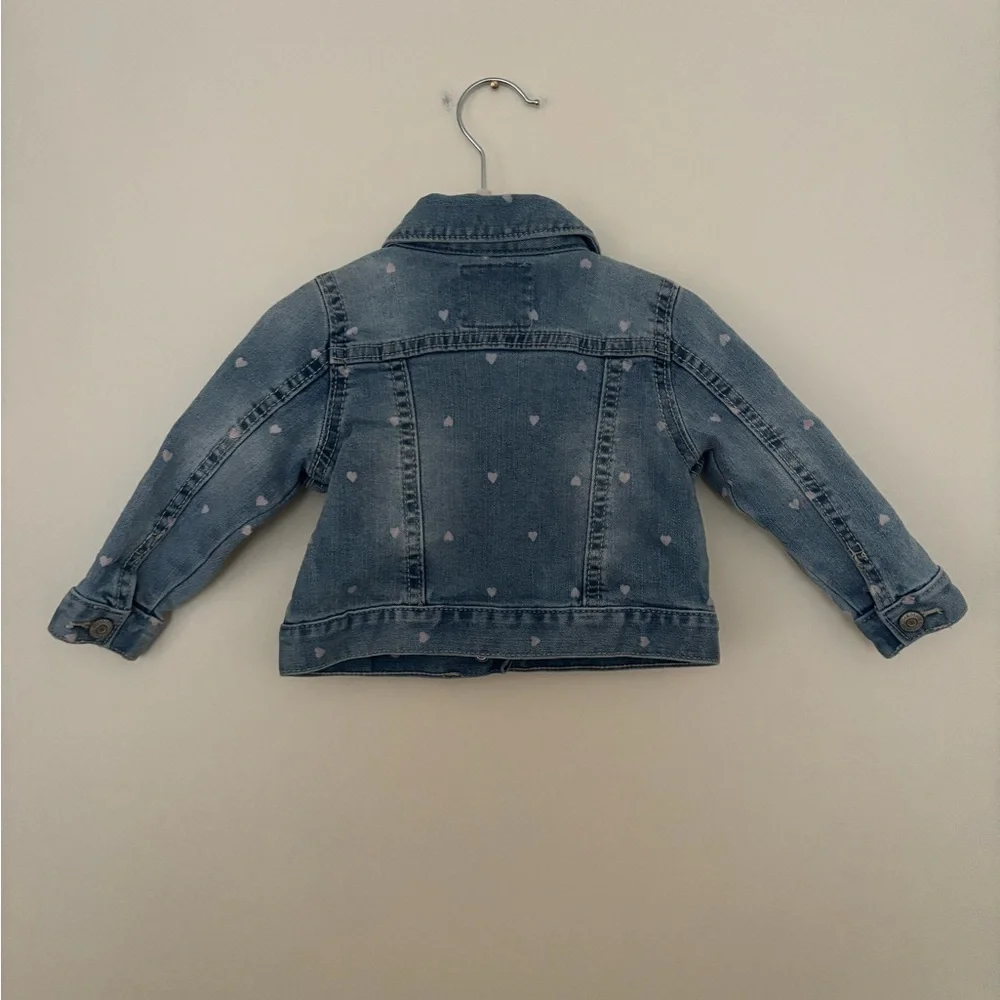 OshKosh B'gosh Blue Denim Jacket with Pink Heart Accents